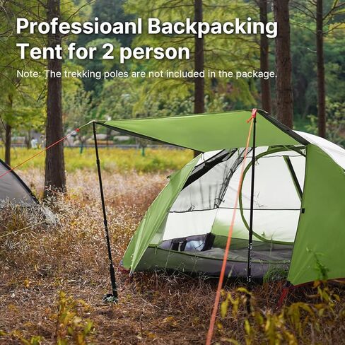 Moon Lence Professional Camping Tent 2 Person Tent Backpacking Tent, Water & Wind Proof Ultralight Equipment for Mountaineering Backpacking & Hiking, Porch Double Layer, Aluminum Alloy Pole in Kuwait