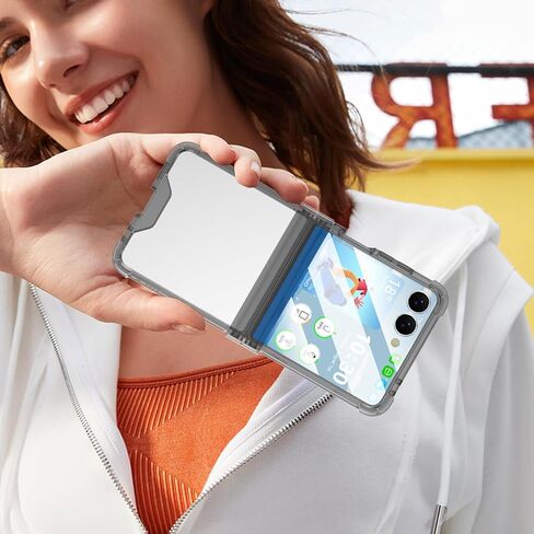 Designed for Galaxy Z Flip 7 Case with Hinge Protection & Built-in Tempered Glass Screen Protector for Samsung Flip 7 Full Cover Phone Protection Case Clear for Z Flip 7 - Clear in Kuwait