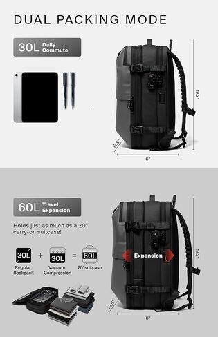 Vortex Vacuum Seal Seal Backpack 60L نظام ضغط الهواء القابل للتوسعة in Kuwait