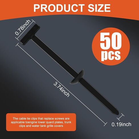 50pack Nylon Universal Cable Tie Buckle Automotive Zipper Clips Zippered Trim Clip Auto Parts Automotive Clips,Fastener for Car Daily Repair in Kuwait