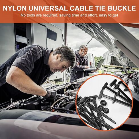 50pack Nylon Universal Cable Tie Buckle Automotive Zipper Clips Zippered Trim Clip Auto Parts Automotive Clips,Fastener for Car Daily Repair in Kuwait