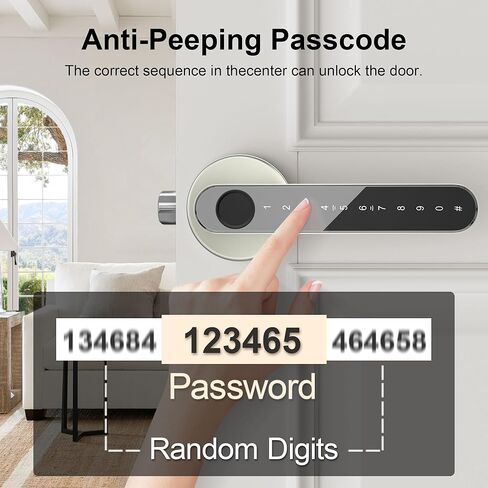 Fingerprint Door Lock,Smart Door knob,Biometric Door Lock,with passcode keypad Fobs keyless Entry Door Handle，for Bedroom Home Hotel Office Apartment (Champagne Gold with APP) in Saudi Arabia