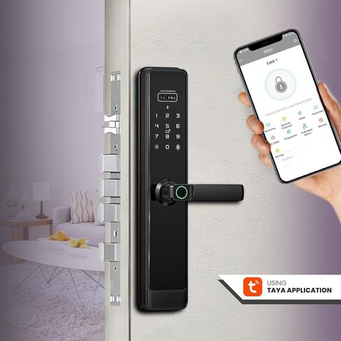 قفل باب ثلاثي الأبعاد للوجه مع كاميرا عالية الدقة ، وبصمة الأصابع ، جرس باب الفيديو ، WiFi ، Alexa - إدخال بدون مفتاح مع طرق متعددة ، تطبيق Tyua ، رمز المرور ، البطاقة ، والمفاتيح - مقاومة للطقس ، تثبيت DIY in Kuwait