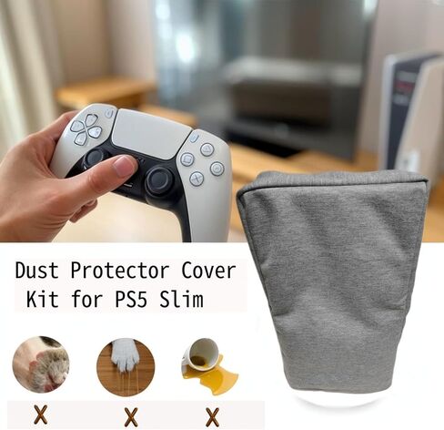 طقم غلاف واقي الغبار لـ PS5 Slim و Fan Filter+Console Cover و While-Conflible Treating و Riltration و AdsoRB Gust و Custom With PS5 Slim Digital & Disc Edition (ليس للأفقي) in Kuwait