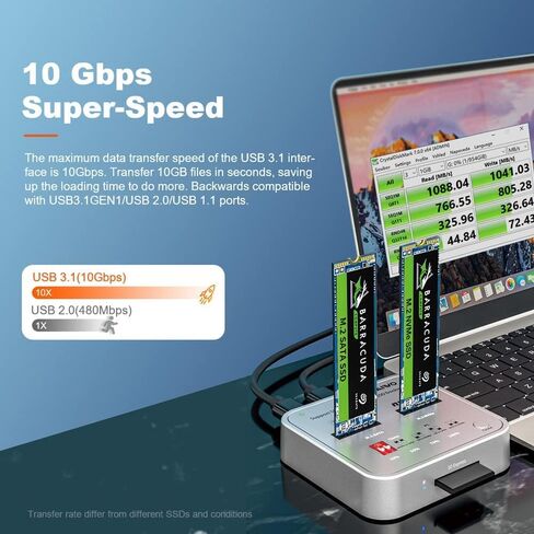MAIWO K3016CL M.2 SATA/NVMe Docking Station, 10Gbps USB-C SSD Duplicator with SD Express Slot, One-Key Offline Clone, Dual M.2 SSD Reader & Writer, System Disk Migration Tool in Saudi Arabia