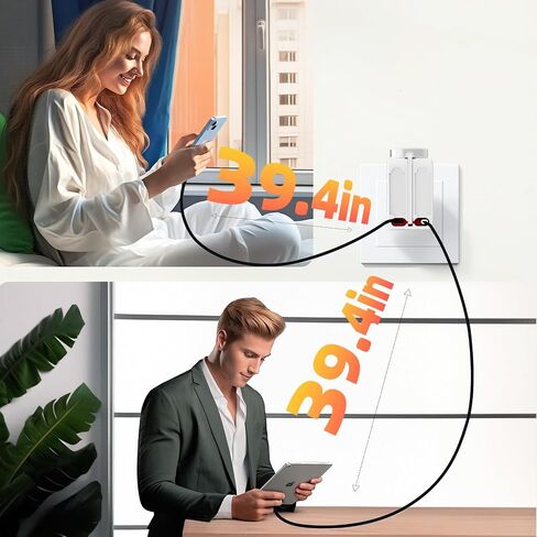 Apple Watch Charger Travel Essentials ، 5 في محطة شحن سفر واحدة لأجهزة Apple ، وشاحن جدران قابل للسحب مع كابلات قابلة للسحب 3 * 3.2 قدم ، وكتاب شاحن سريع لترس التفاح ، رمادي in Kuwait