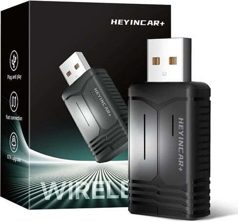 H-Air Wireless Carplay & Android Auto Adapter ، 2025 Upgrade ، Plug & Play USB Dongle ، تحويل CarPlay Auto السلك in Kuwait