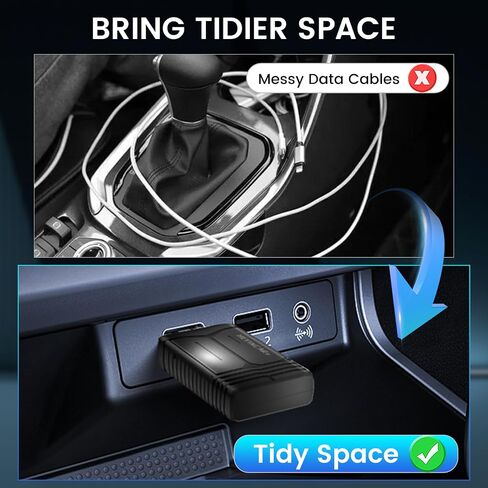 H-Air Wireless Carplay & Android Auto Adapter ، 2025 Upgrade ، Plug & Play USB Dongle ، تحويل CarPlay Auto السلك in Kuwait