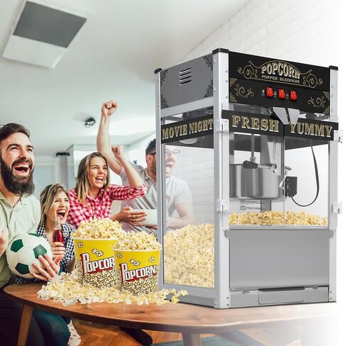 عربة آلة الفشار مع 8 أوقية غلاية تشكل ما يصل إلى 32 كوب صانع الفشار صانع الجهاز على طراز بوبر على عجلات الفشار آلات للفيلم التجاري للسينما الفشار Machine المسرح Red in Kuwait