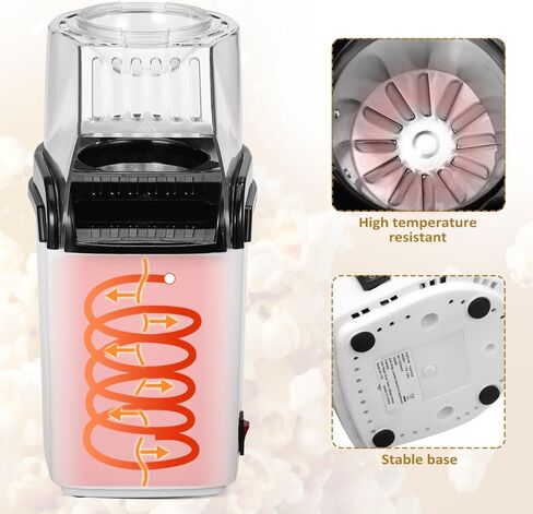 Ciieeo Electric Popcorn Small Air Party Popcorn Maker Compact Home Snack Maker Lid 110v for Kitchen Use, White Compact Design in Saudi Arabia