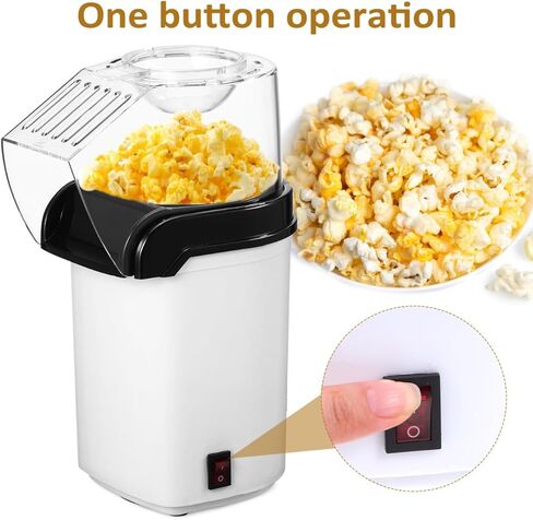 Ciieeo Electric Popcorn Small Air Party Popcorn Maker Compact Home Snack Maker Lid 110v for Kitchen Use, White Compact Design in Saudi Arabia