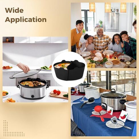 6 Quart 2-in-1 Silicone Prot Piners ، مقسم مقسم للطباخ البطيء القابل لإعادة الاستخدام ، For Crockpot ، شكل بيضاوي ، مقبض مضاد للانزلاق ، بطانة طبخ بطيئة آمنة غسالة الصحون لوجبة طبختين in Saudi Arabia