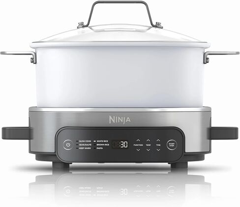 Ninja Foodi 6.5 Qt PossibleCooker ، وظائف 6 في 1 ، طباخ متعدد ، طباخ بطيء ، الفولاذ المقاوم للصدأ/الأبيض ، MC1100 (متجدد) in Kuwait
