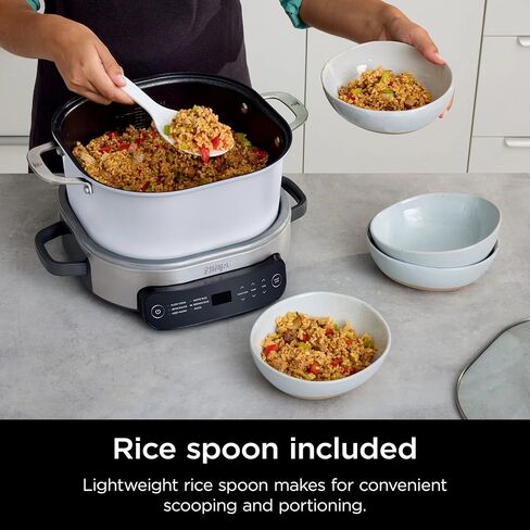Ninja Foodi 6.5 Qt PossibleCooker ، وظائف 6 في 1 ، طباخ متعدد ، طباخ بطيء ، الفولاذ المقاوم للصدأ/الأبيض ، MC1100 (متجدد) in Kuwait