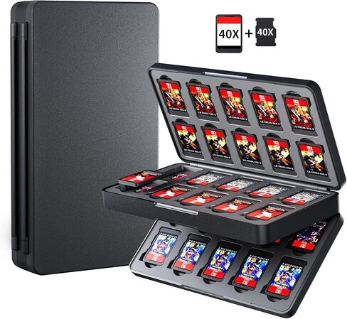 حافظة بطاقات ألعاب GLDRAM لأجهزة Nintendo Switch/Lite/OLED، حافظة ألعاب ببطانة ناعمة مع 48 فتحة لبطاقات الألعاب و24 فتحة لبطاقات SD صغيرة، حامل خرطوشة ألعاب مع إغلاق مغناطيسي لـ Zelda - أبيض in Saudi Arabia