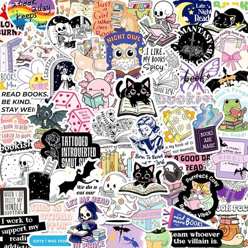 200pcs ملصقات الكتب المجسم لـ Kindle ، الملصق الكتب ، ملصقات قراءة لجهاز الكمبيوتر المحمول مجلة Scrapbook Supply Vinyl Scals القراء in Kuwait