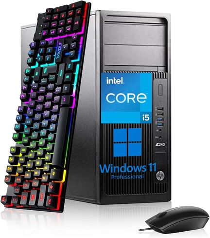 HP Z240 Tower Workstation Desktop Computer, Intel Core i5-6500, 32GB DDR4 RAM 512GB SSD, 2 DisplayPort, WiFi, Bluetooth, Keyboard&Mouse, Windows 11 Pro (Renewed) in Kuwait