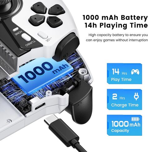 OKETY Mobile Gaming Controller for Android / iPhone 15/16 Series - Switch 2 / iPad Mini - Wireless Switch/OLED Controller with Hall Effect Joysticks/Hall Triggers,Play Xbox Cloud,Call of Duty,Roblox,Steam Link, GeForce Now in Saudi Arabia