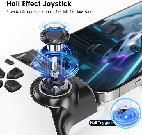 OKETY Mobile Gaming Controller for Android / iPhone 15/16 Series - Switch 2 / iPad Mini - Wireless Switch/OLED Controller with Hall Effect Joysticks/Hall Triggers,Play Xbox Cloud,Call of Duty,Roblox,Steam Link, GeForce Now in Saudi Arabia