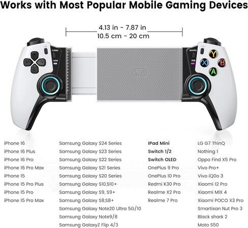 OKETY Mobile Gaming Controller for Android / iPhone 15/16 Series - Switch 2 / iPad Mini - Wireless Switch/OLED Controller with Hall Effect Joysticks/Hall Triggers,Play Xbox Cloud,Call of Duty,Roblox,Steam Link, GeForce Now in Saudi Arabia