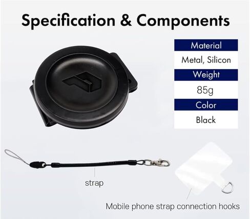 Magnetic Clip Phone Holder with Safety Strap – Hands-Free Mount for Backpack, Harness | Hiking, Delivery, Outdoor Use | MagSafe Compatible (MagSafe Compatible) in Saudi Arabia