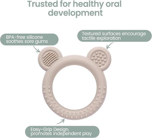 Eascrozn Teething Toys for Babies 0-6 Months, 3 Pack Silicone Baby Toys 6 to 12 Months, BPA Free Soft Textured Teething Relief Soothing Sore Gums Baby Essentials in Saudi Arabia