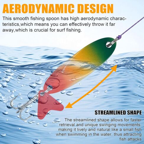 Fishing Spoons Lures Set,5pcs Hard Metal Casting Jigging Spoon Baits with Sharp Treble Hooks Jig Spoons Lure for Saltwater Freshwater Bass Trout Salmon Crappie Walleye Pike in Saudi Arabia
