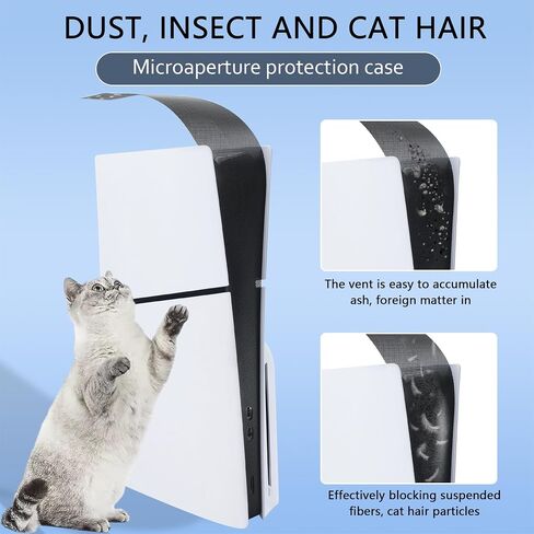 New Version 2.0 Dust Cover Net for PS5 Slim Console, PS5 Slim Heatsink Barrier Pets Hair Anti-dust Cover Dustproof for PlayStation 5 Slim (duye) in Kuwait