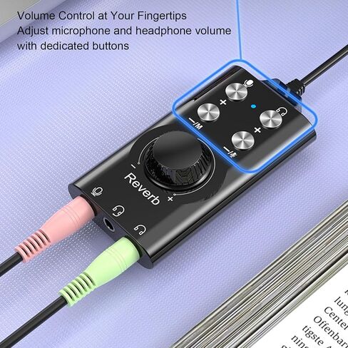 EBTOOLS USB Type C External Sound Card, Noise Reduction, 16bit/48Khz Music Playback, Adjustable Volume, Voice Changing Effects, Reverb Adjustment, for External Speaker, Headphones in Saudi Arabia
