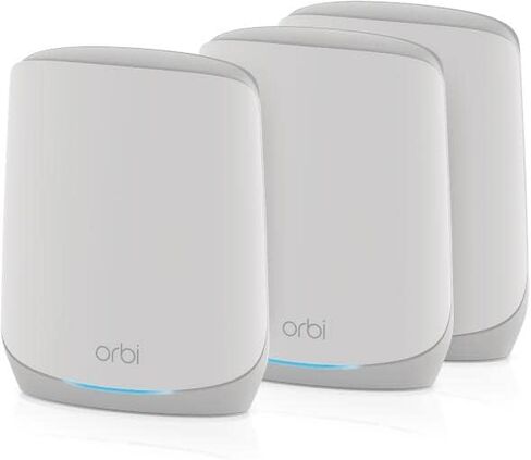 Netgear Orbi Tri-Band Wi-Fi 6 Mesh System RBK763S مع 2 تمديدات من الأقمار الصناعية (تغطية تصل إلى 7500 قدم مربع ، 75 جهازًا ، AX5400 حتى 5.4 جيجابت في الثانية) in Saudi Arabia