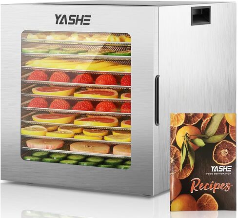 آلة تجفيف الغذاء Yashe ، 14 مجفف طعام من الفولاذ المقاوم للصدأ ، 10 مسبقات ، وموقت 48 ساعة والتحكم في درجة الحرارة ، و 850 واط مجففات للطعام والعشبين ، والأعشاب ، واللحوم ، والفواكه ، وعلاج الكلاب ، وصفات الوصفات ، in Kuwait