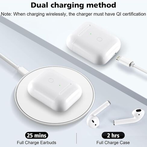 Wireless Charging Case Compatible with AirPod 1 2, Air Pods 1 2 Charger Case Replacement with Bluetooth Pairing Sync Button, No Earbuds,White in Saudi Arabia