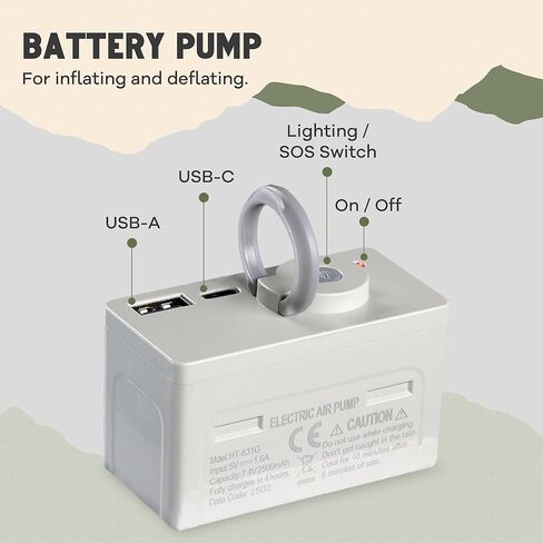 WanderMate - Self-Inflating Camping Sleeping Pad - Inflatable Camping Mattress for Car, Backpacking, and Tent - Durable 3.15-Inch Memory Foam and Air Support in Kuwait