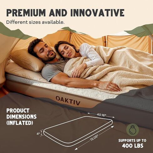 WanderMate - Self-Inflating Camping Sleeping Pad - Inflatable Camping Mattress for Car, Backpacking, and Tent - Durable 3.15-Inch Memory Foam and Air Support in Kuwait