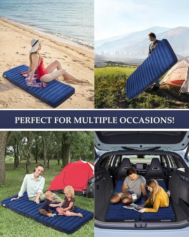 Inflatable Sleeping Pad for Camping, Extra-Thick 4.75" Single Air Mattress with Soft Velvet Top, Machine Washable, Family Lightweight 4-Season Pad for Traveling & Hiking, Pink in Saudi Arabia