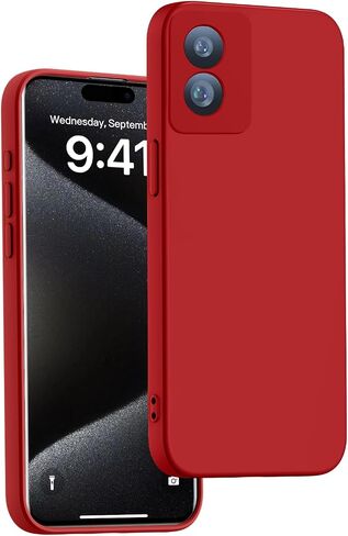 مصمم لـ Moto G 5G 2024/Moto G Play 2024 5G Case ، Silicone Slim Thin Shockproof [Soft] [anti-scratch] [Drop Protection] ، Red ، Mus-XGJ-34-02 in Kuwait