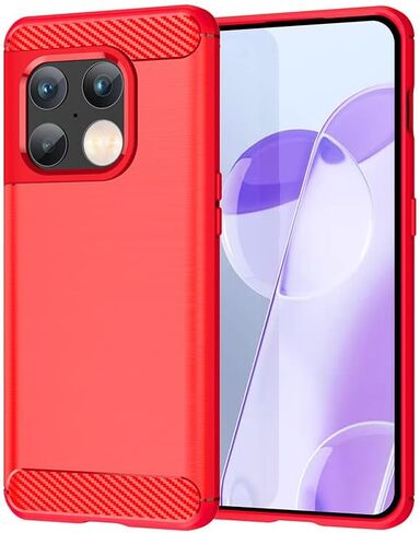 بالنسبة إلى OnePlus 10 Pro 5G Phone Case ، غمد ألياف الكربون المقاوم للخدش ، TPU الناعم ، لحالة هاتف OnePlus 10 GG (أحمر) in Kuwait