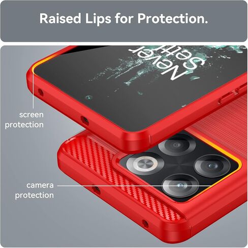 بالنسبة إلى OnePlus 10 Pro 5G Phone Case ، غمد ألياف الكربون المقاوم للخدش ، TPU الناعم ، لحالة هاتف OnePlus 10 GG (أحمر) in Kuwait