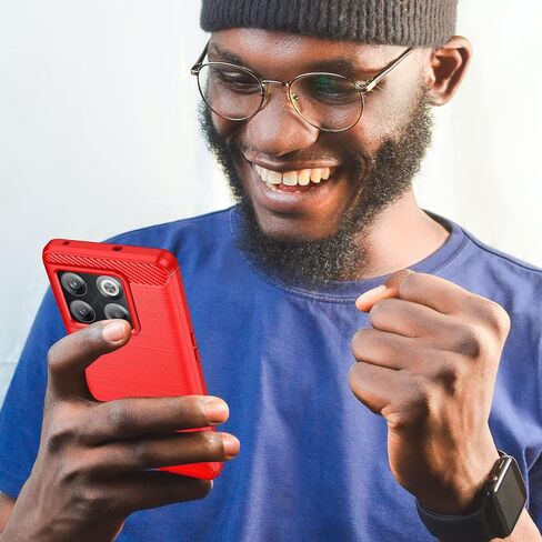 بالنسبة إلى OnePlus 10 Pro 5G Phone Case ، غمد ألياف الكربون المقاوم للخدش ، TPU الناعم ، لحالة هاتف OnePlus 10 GG (أحمر) in Kuwait