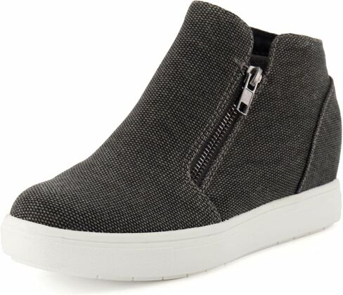 CUSHIONAIRE Women's Hart Hidden Wedge Sneaker +Wide Width Available, Black, 11 W in Kuwait