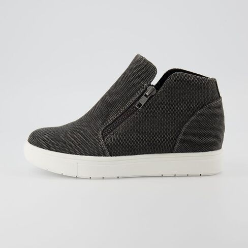 CUSHIONAIRE Women's Hart Hidden Wedge Sneaker +Wide Width Available, Black, 11 W in Kuwait