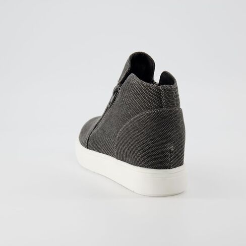 CUSHIONAIRE Women's Hart Hidden Wedge Sneaker +Wide Width Available, Black, 11 W in Kuwait