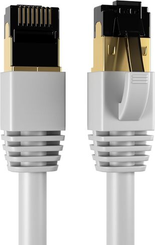 Cat8 Ethernet Cable SFTP 40Gbps 2000MHz, Ultra High-Speed LAN Patch Cord, Shielded Copper Network Wire with RJ45 Gold Plated Connectors for Modem, Router, Gaming, PC, Servers - Gray (10ft) in Saudi Arabia