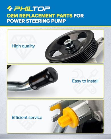 فيلتوب مضخة توجيه كهربائية 21-5993 متوافقة مع اكورد EX/LX V6 3.0 1998-2002، اوديسي EX/EX-L/LX V6 3.5 1999-2004، اوديسي كارجو V6 3.5 1999-2004، 56110P8A0 03, 56, 56مضخة مساعدة الطاقة 110P8CA01 in Kuwait