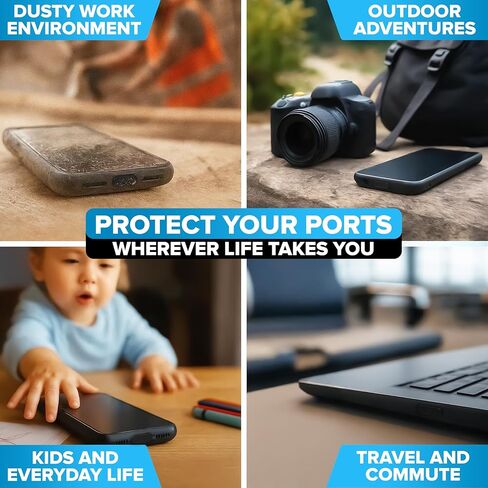 PortPlugs Anti Dust Plugs, Made for iPhone & AirPods Models w/Lightning Connector, Protects from Dirt/Sand/Lint and Debris, Includes Cleaning Brush in Kuwait