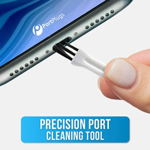 PortPlugs Anti Dust Plugs, Made for iPhone & AirPods Models w/Lightning Connector, Protects from Dirt/Sand/Lint and Debris, Includes Cleaning Brush in Kuwait