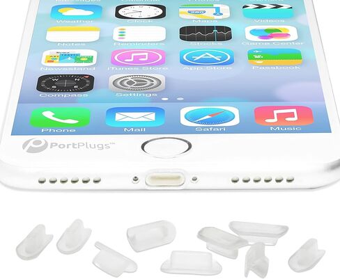 PortPlugs Anti Dust Plugs, Made for iPhone & AirPods Models w/Lightning Connector, Protects from Dirt/Sand/Lint and Debris, Includes Cleaning Brush in Kuwait