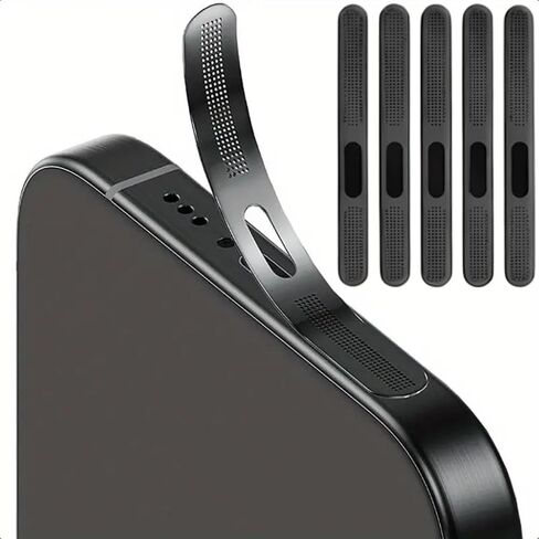 5pcs Anti Dust Proof Max Earpiece Speaker Mesh Anti Dust Proof Adhesive Cover for iPhone 16 Pro Max /16 Pro/iPhone 15 Pro / 15 Pro from iPhone 12 to iPhone 16 Series (Black) in Saudi Arabia