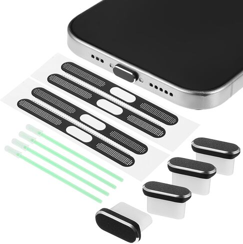 13 Pcs USB C Dust Plug Anti-Lost Speaker Dust Cover Protector Cap, Type C Plug Cover Charging Port Protector Cover for Phone Accessories (Black) in Saudi Arabia