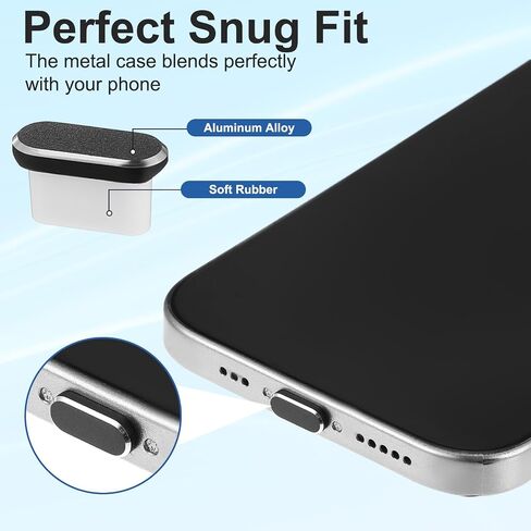 13 Pcs USB C Dust Plug Anti-Lost Speaker Dust Cover Protector Cap, Type C Plug Cover Charging Port Protector Cover for Phone Accessories (Black) in Saudi Arabia